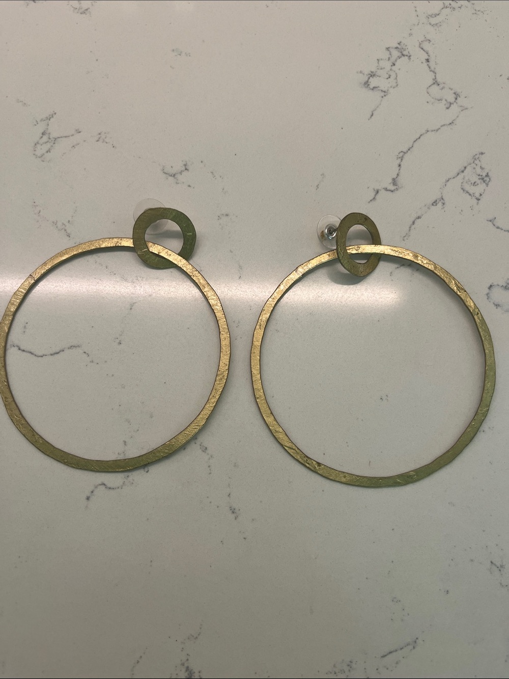 Bronze Large Hoop Link Earrings